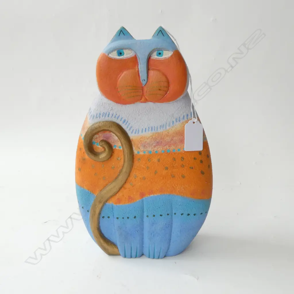 LAUREL BURCH HAND PAINTED CAT FIGURE H.275mm Image 1++