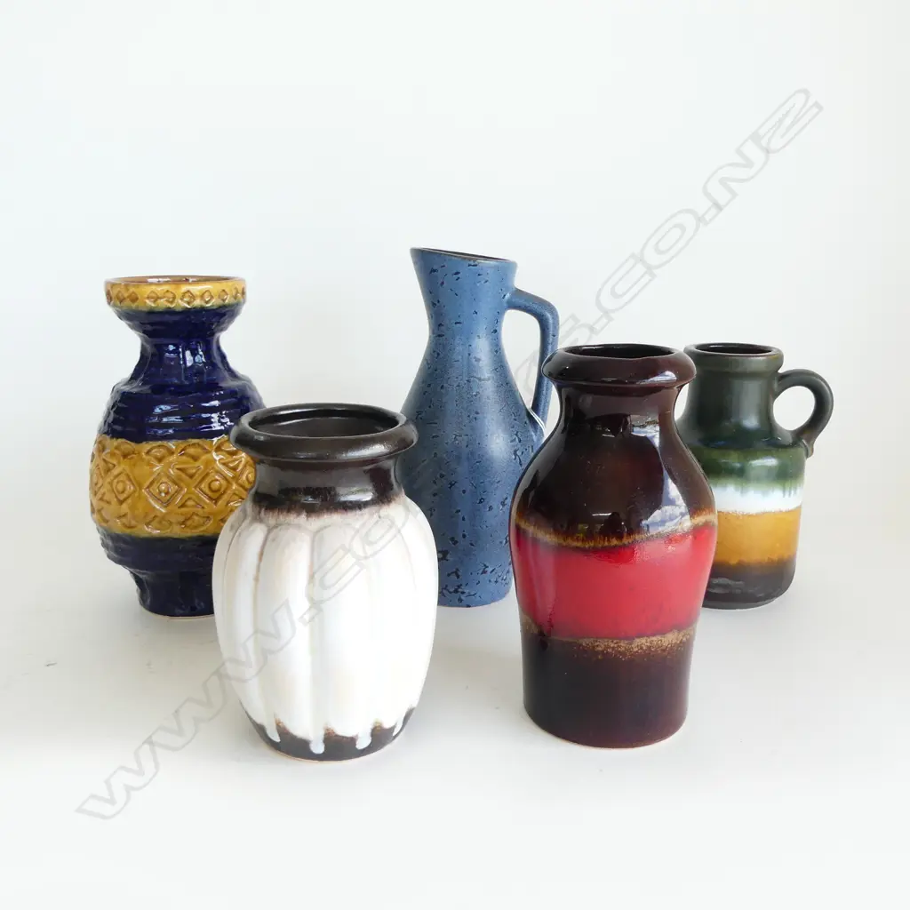 5 RETRO WEST GERMAN VASES H.220m Image 1++