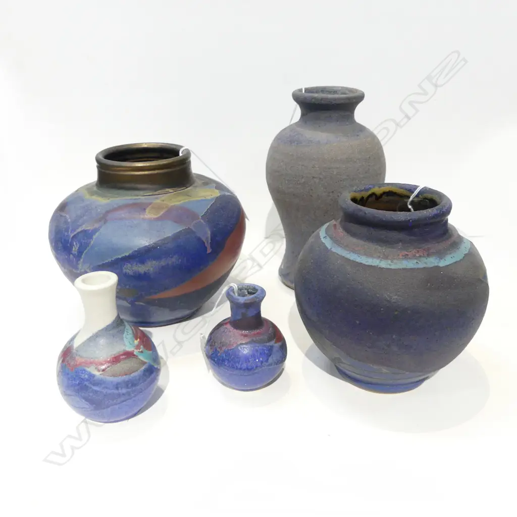 5 DAVID HUFFMAN POTTERY VASES H.220mm Image 1++