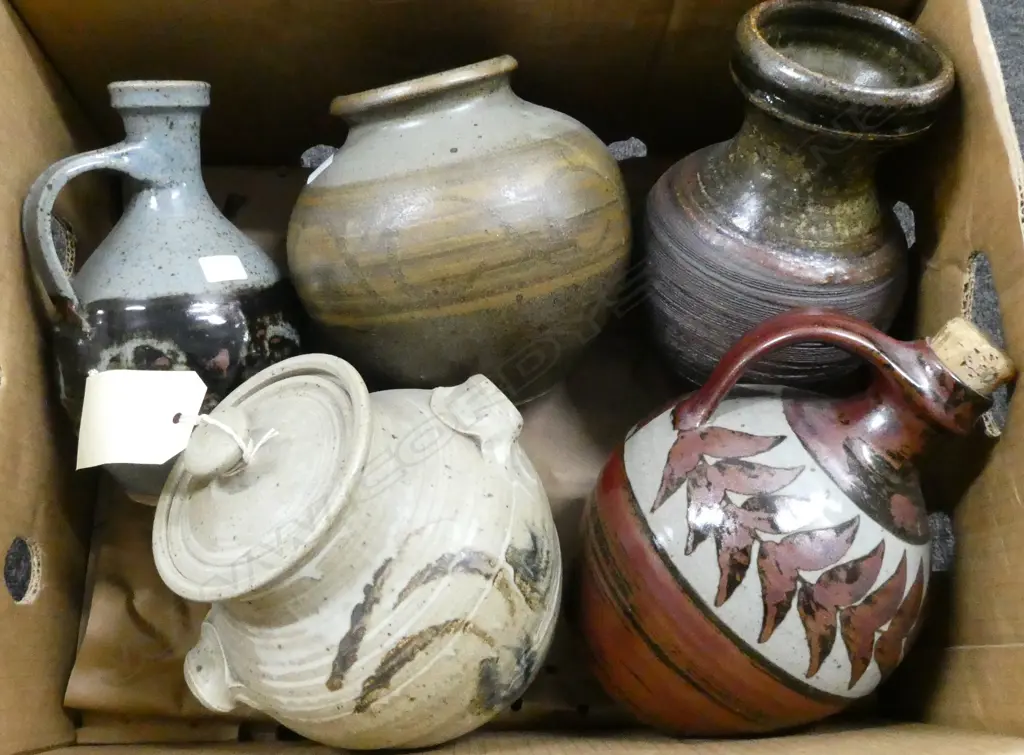 5 ASST NZ POTTERY PCES; DIANE NOODS, JANET WRIGHT, etc Image 1++