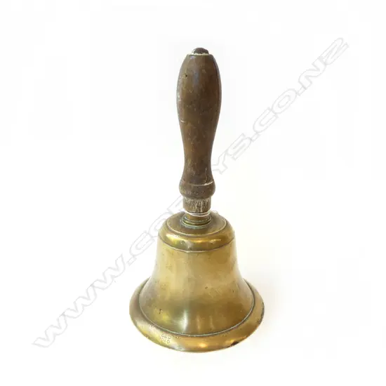 NICE OLD ORGINAL BRASS HANDBELL INSCRIBED ' A.R.P.'
