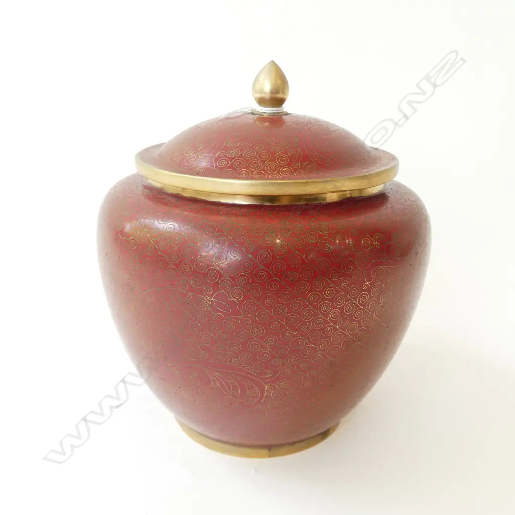 CLOISONNE LIDDED VASE H.175mm Image 1++