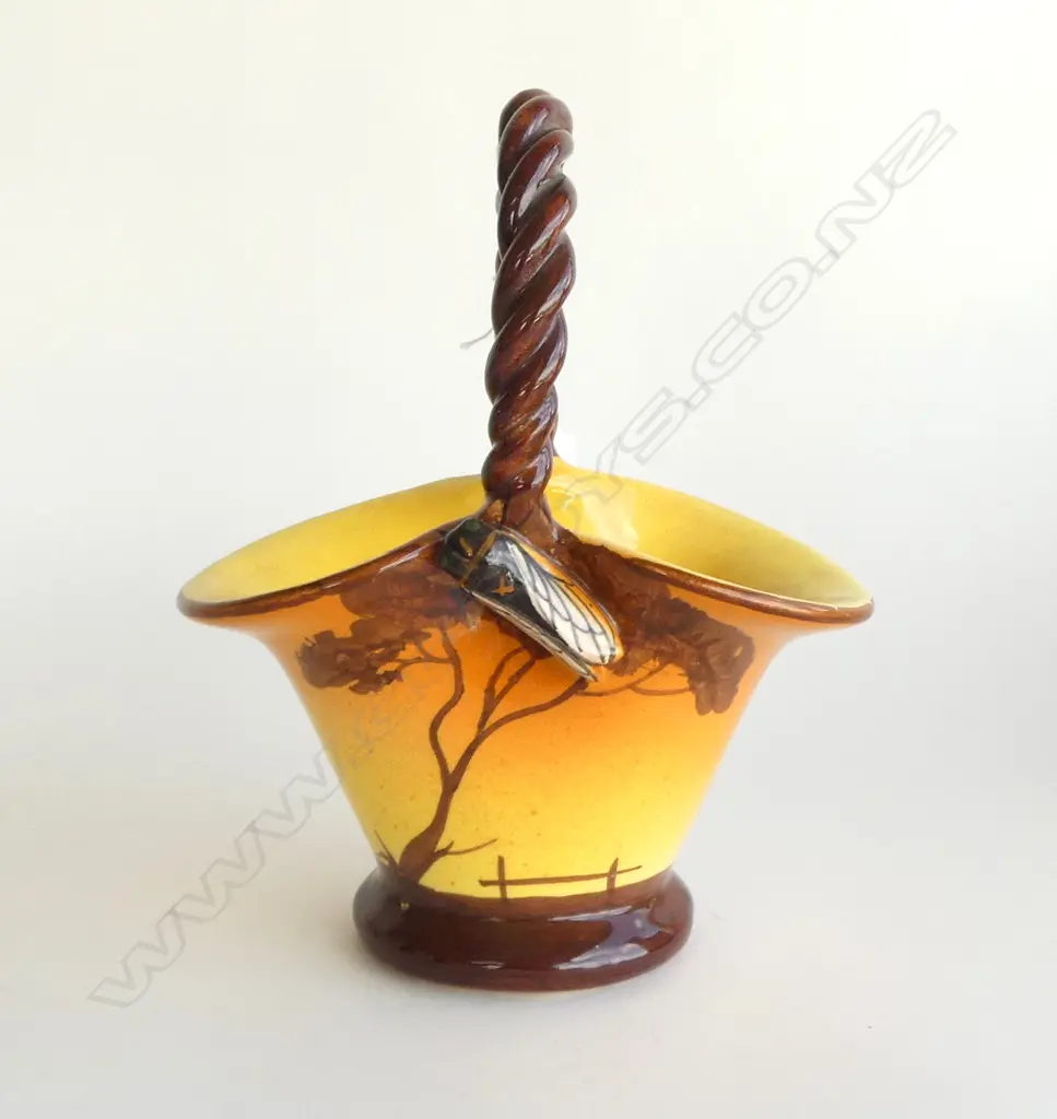 JEROME MASSIER VALLAURIS CICADA BASKET VASE H.200mm Image 1++