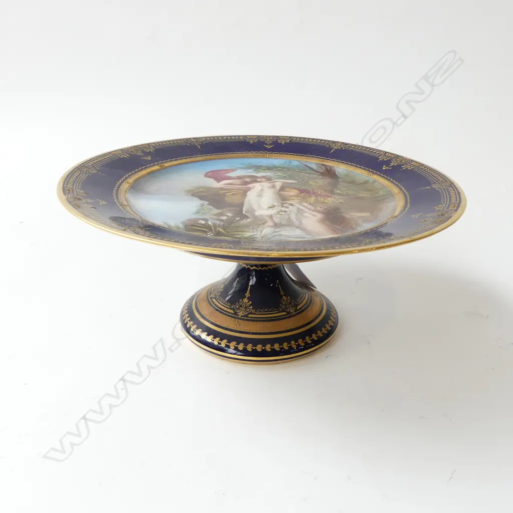 ROYAL VIENNA TAZZA HAND PAINTED (F. KOHL) w. NAKED MAIDENS 230mm dia Image 1++
