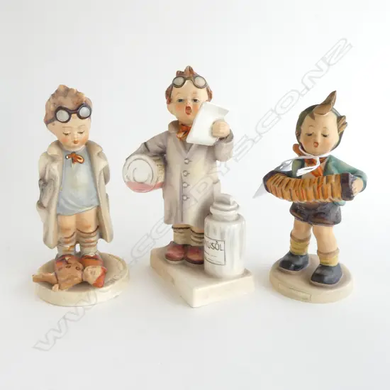 3 HUMMEL YOUNG BOY FIGURES: 2 REPAIRED 
