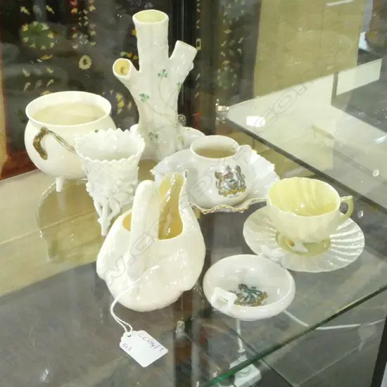 5 PCES BELLEEK + 3 PCES SOUVENIR CHINA