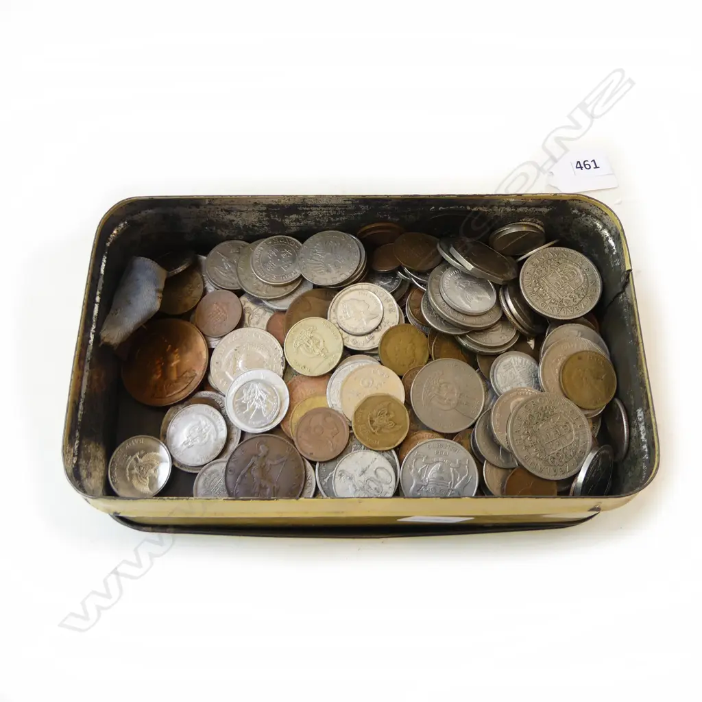 TIN OF WORLD COINS Image 1++