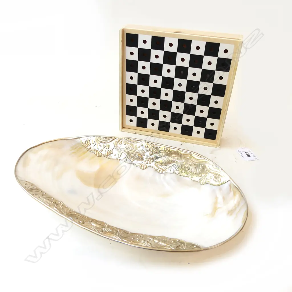 WOODEN GAME SET, LG MoP SHELL BOWL L.290mm Image 1++