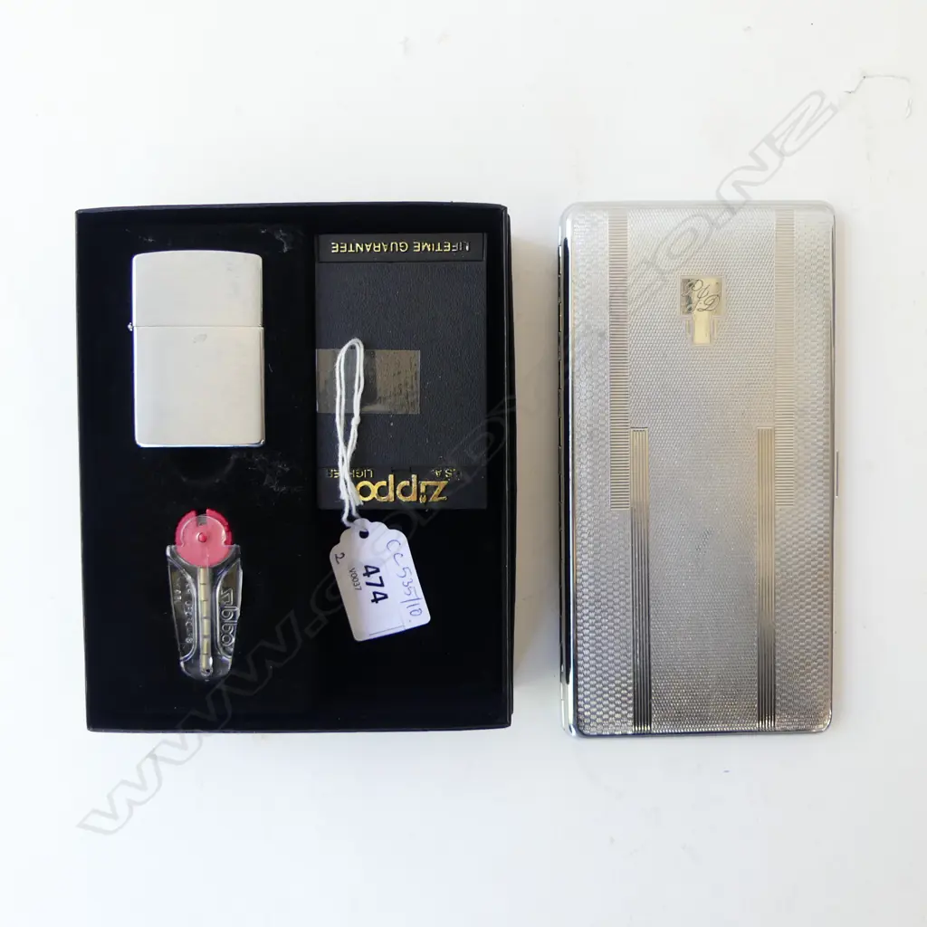 2 ZIPPO LIGHTERS + EP CIGARETTE CASE L.170mm Image 1++