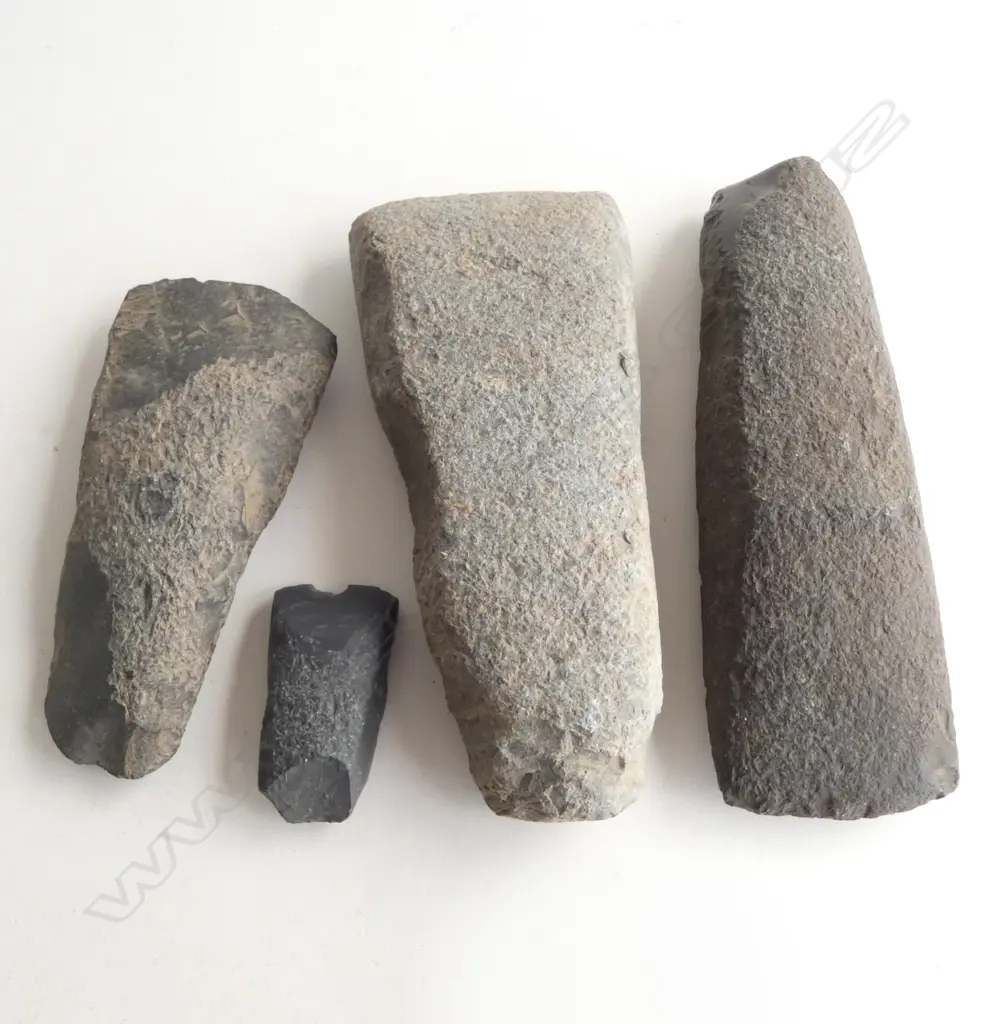 4 PACIFIC STONE ADZE BLADES; Longest L.150mm Image 1++