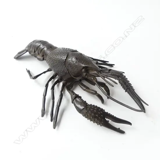 ARTICULATED BRONZED METAL CRAYFISH L.260mm