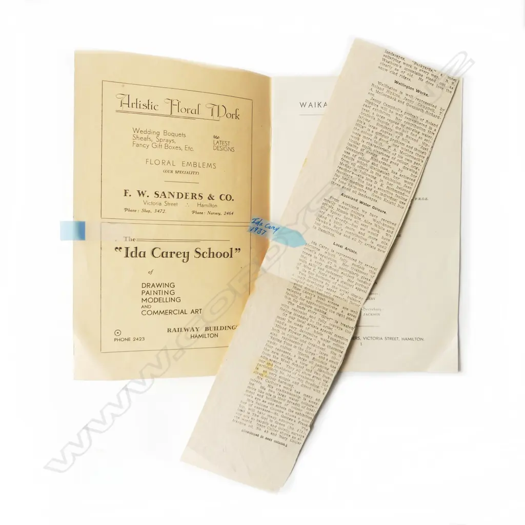 IDA H. CAREY (1891-1982), CAT, WOODCUT PRINT, SIGNED & DATED 1937, w. SECOND ROTA EXHIBITION BOOKLET, 180x110mm Image 1++