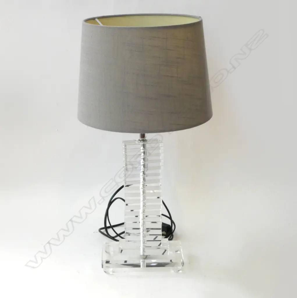 TABLE LAMP; CLEAR ACRYLIC BASE (CHIPS) H.550mm Image 1++