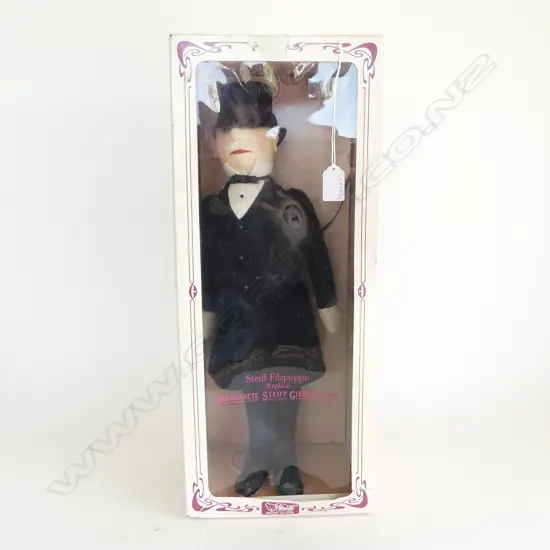 REPLICA STEIFF FELT DOLL; GENTLEMAN IN MORNING COAT H.480mm, BOXED