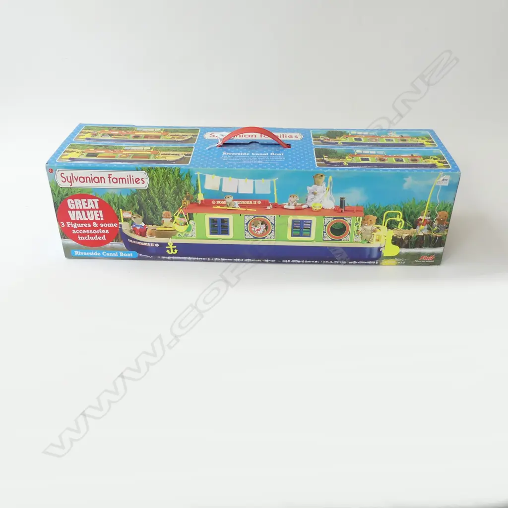 SYLVANIAN FAMILES RIVERSIDE CANAL BOAT, boxed as new Image 1++