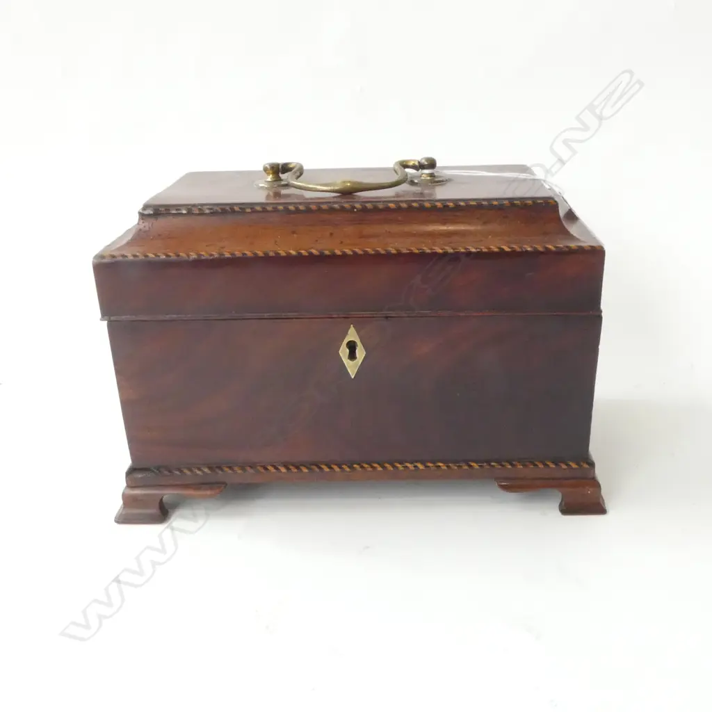 REGENCY MAHOGANY TEA CADDY 255x155x170mm Image 1++