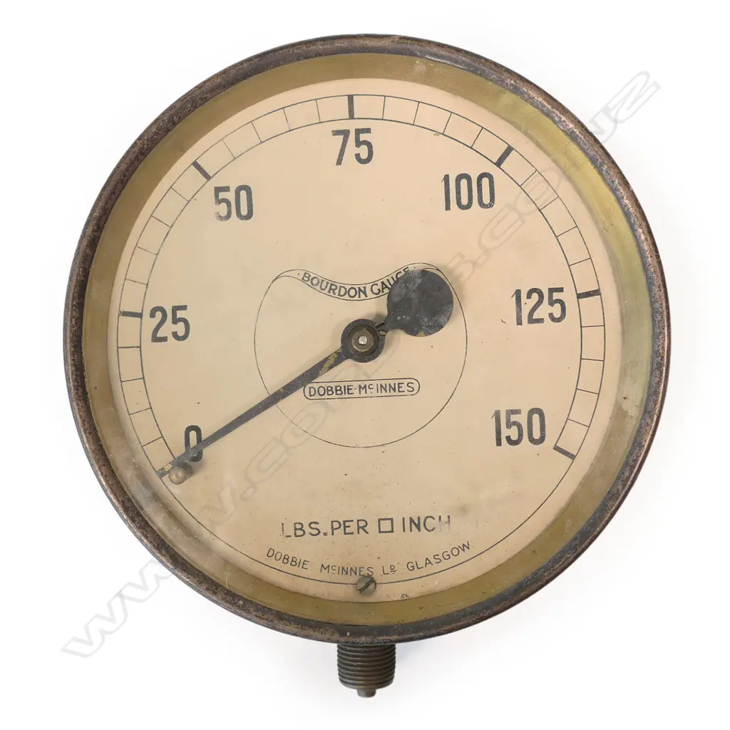 A vintage brass Dobbie McInnes 'Bourdon Gauge' pressure gauge, Image 1++