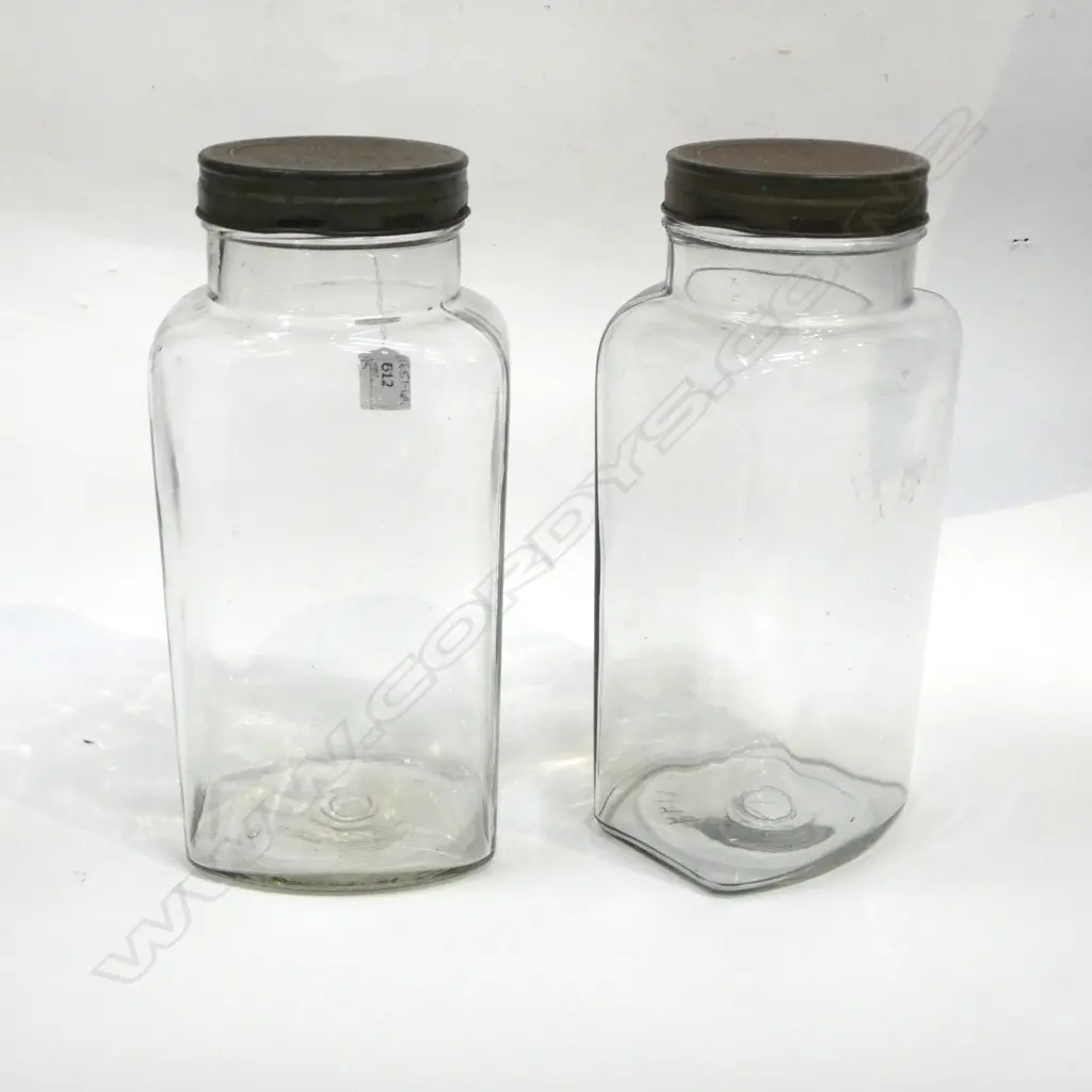 PR 'CRAVENS OF YORK' GLASS JARS H.300mm Image 1++