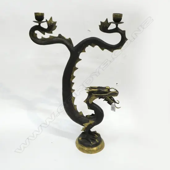 BRONZE DRAGON CANDLE HOLDER H.580mm