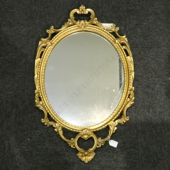 OVAL GILT FRAMED MIRROR H.750mm
