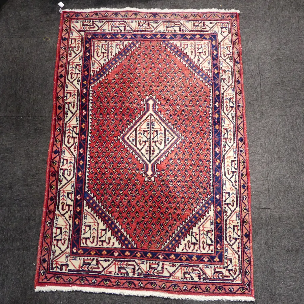 PERSIAN HAND KNOTTED HAMADAN RUG 1550 x 1070mm Image 1++