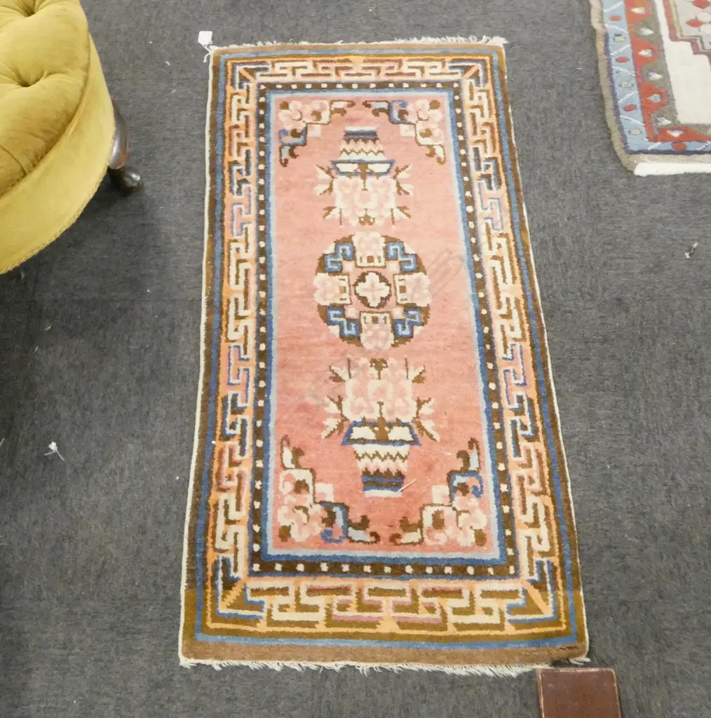 SMALL HAND KNOTTED WOOL PILE RUG 1160x580mm Image 1++