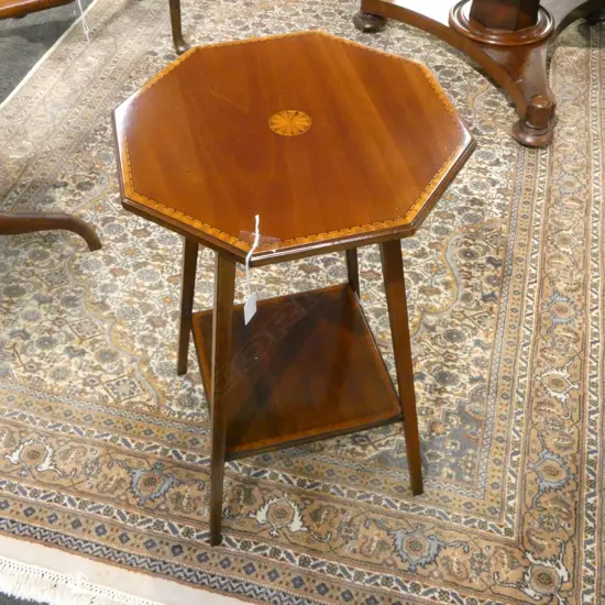 INLAID WOODEN SIDE TABLE H.690mm