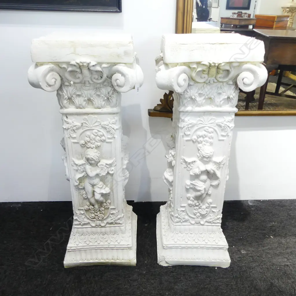 PR PLASTER COLUMNS w. PUTTI DECORATION 330x330x840mm Image 1++