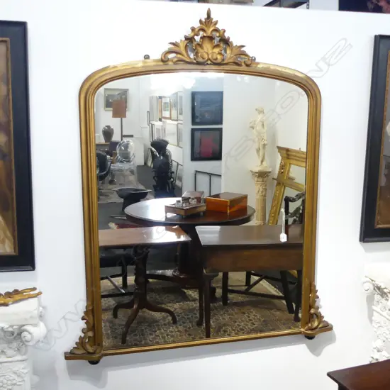 LG VICTORIAN GILT OVER MANTLE MIRROR 1500x1300mm