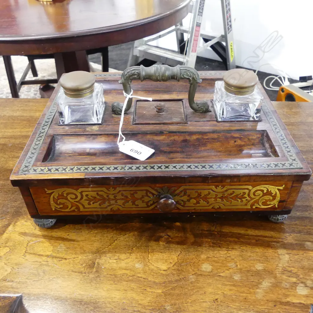 VICTORIAN MAHOGANY DESK SET 280x225mm Image 1++