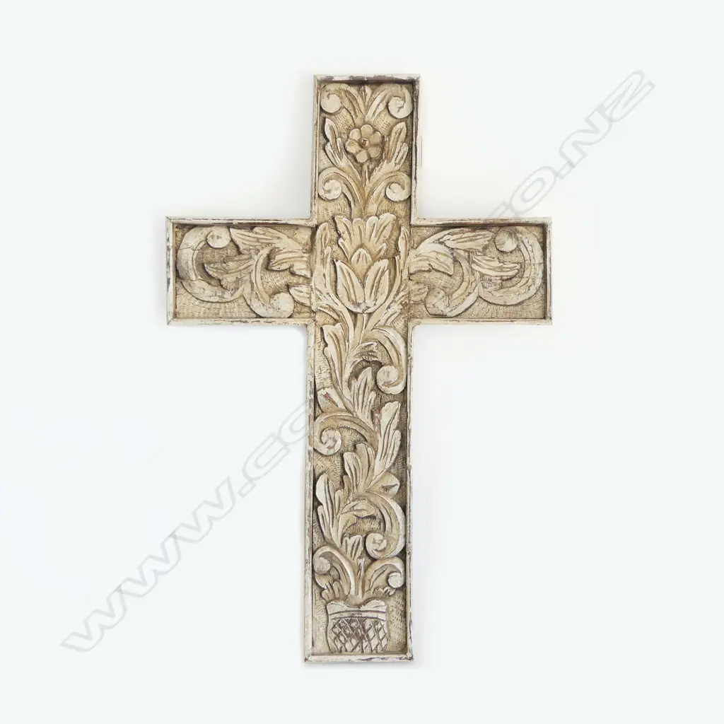 CARVED WOODEN CROSS H.650mm Image 1++