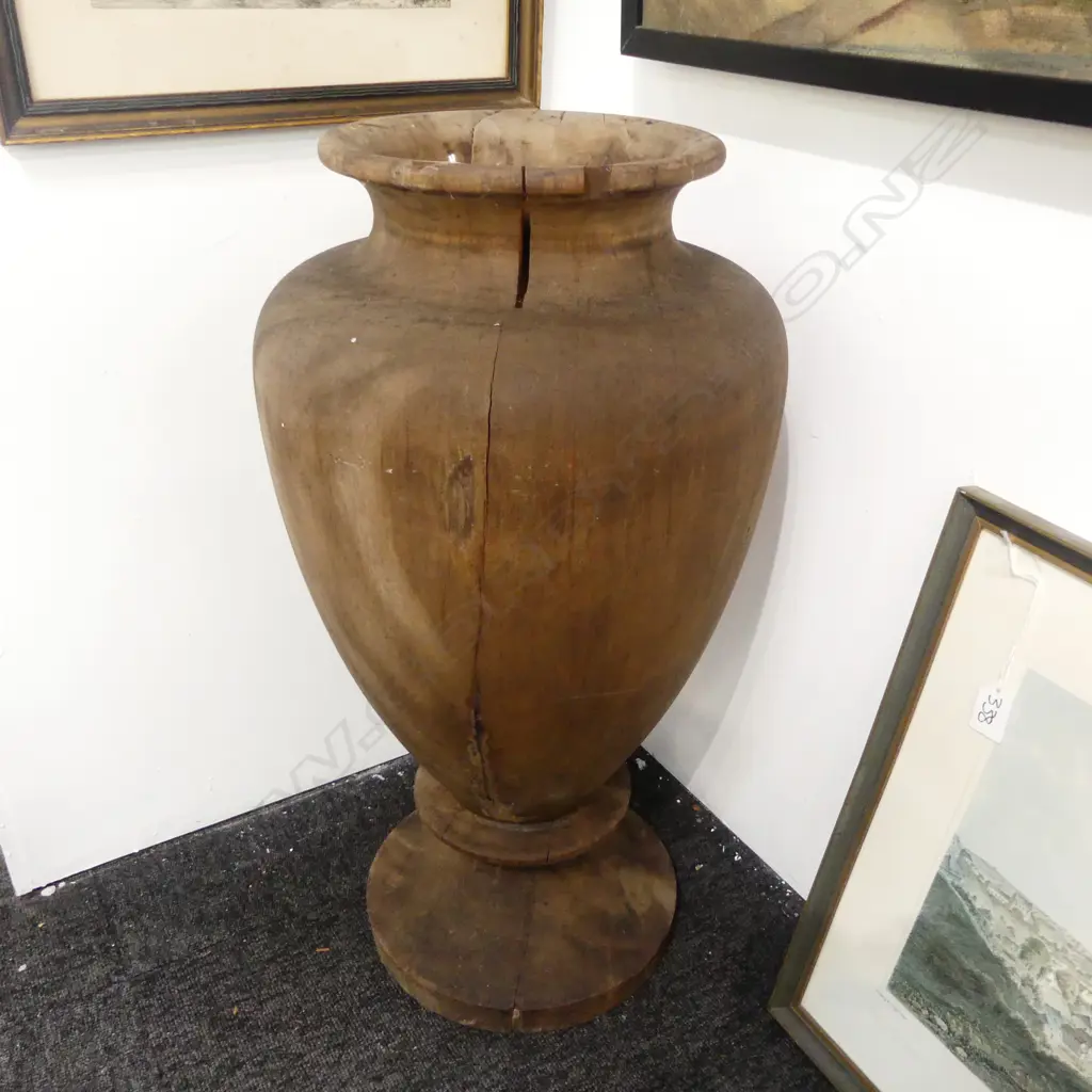 LG TURNED WOODEN FLOOR VASE H.640mm Image 1++