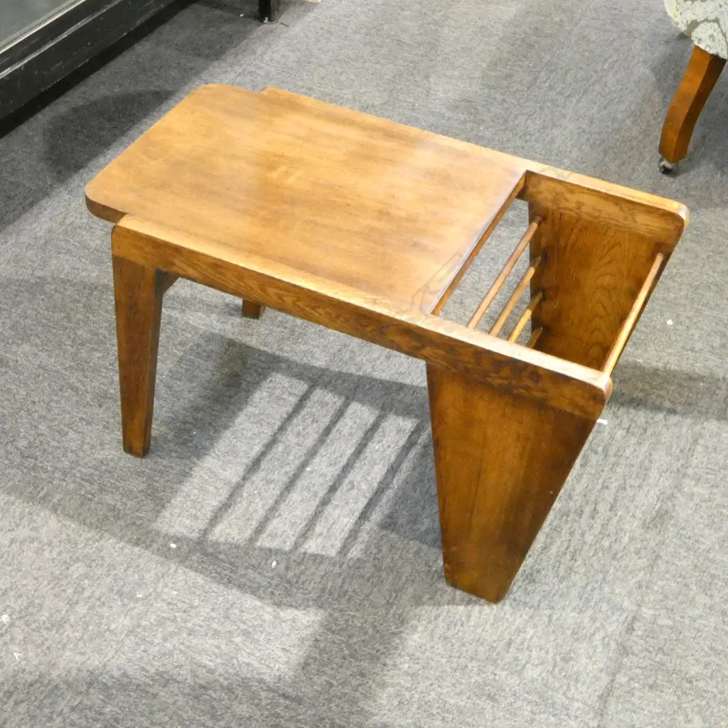 ERNST PLISHKE OAK COFFEE TABLE w. MAGAZINE RACK 605x325x375mm Image 1++