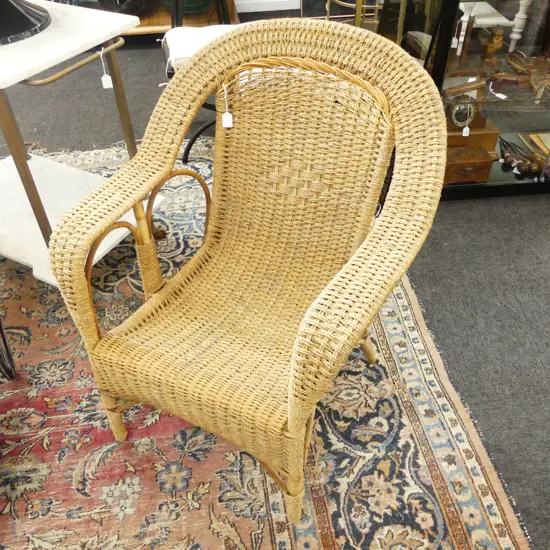 OLD SEAGRASS CANE ARMCHAIR