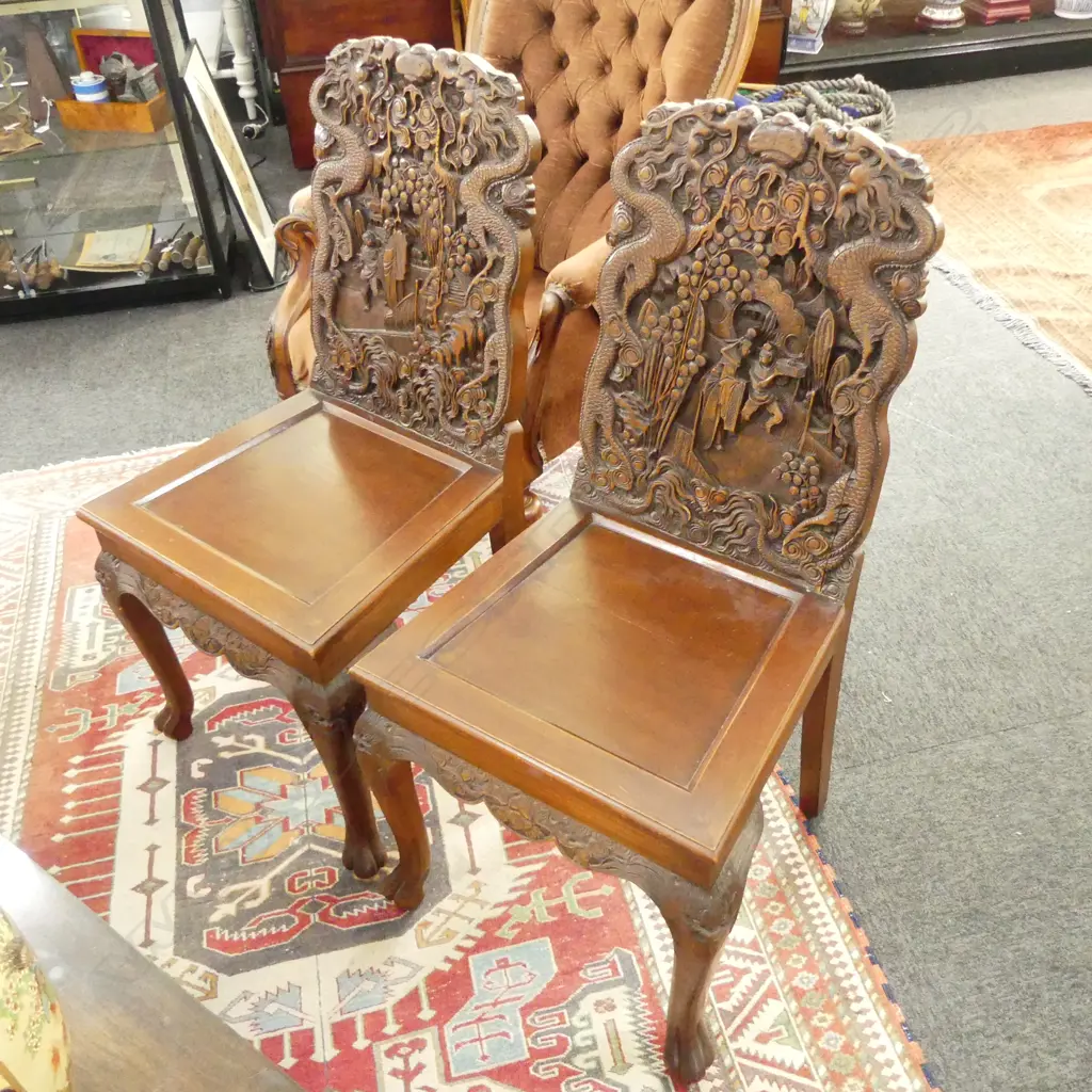 PR CHINESE CARVED WOODEN CHAIRS Image 1++