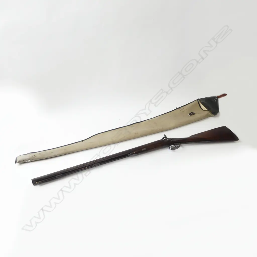 ANTIQUE BURROW DOUBLE BARREL BLACK POWDER PERCUSSION 12 GAUGE SHOTGUN C.1848 no license required Image 1++