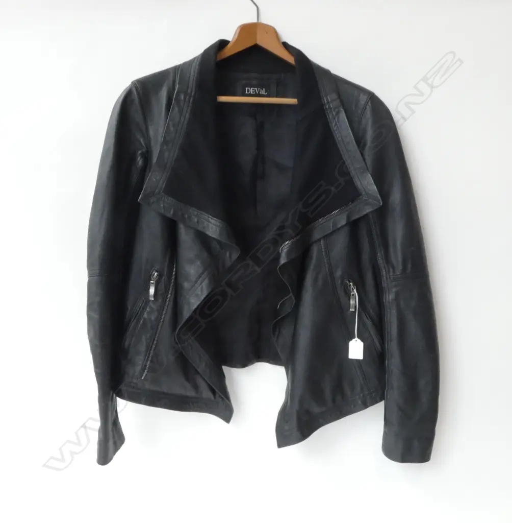 WOMENS BLACK FULLY LINED LEATHER JACKET by DEVAL  Image 1++