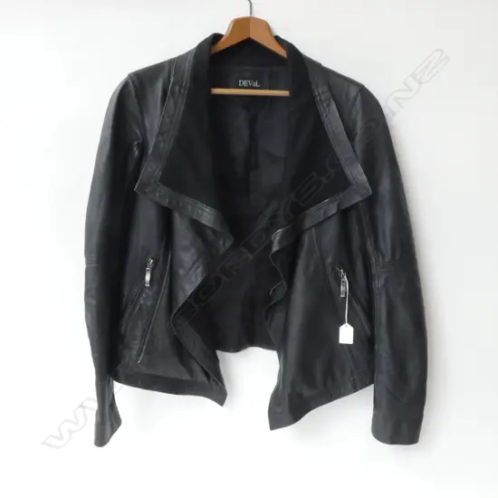 WOMENS BLACK FULLY LINED LEATHER JACKET by DEVAL 