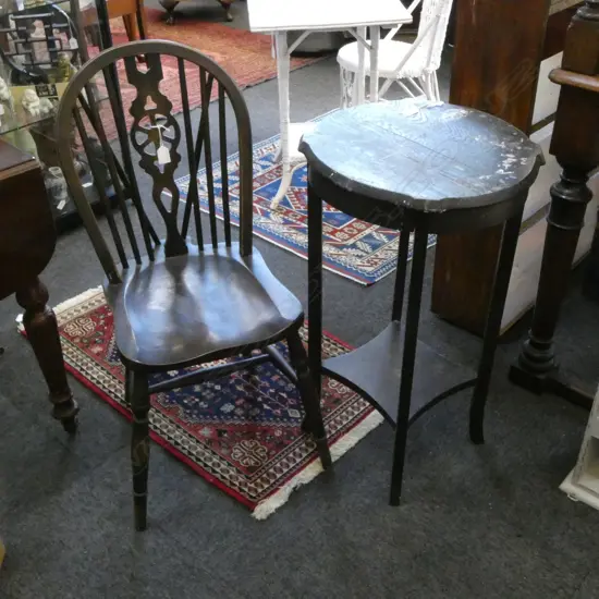 VINTAGE CHAIR w. STAND (PAINT MARKS TOP) 