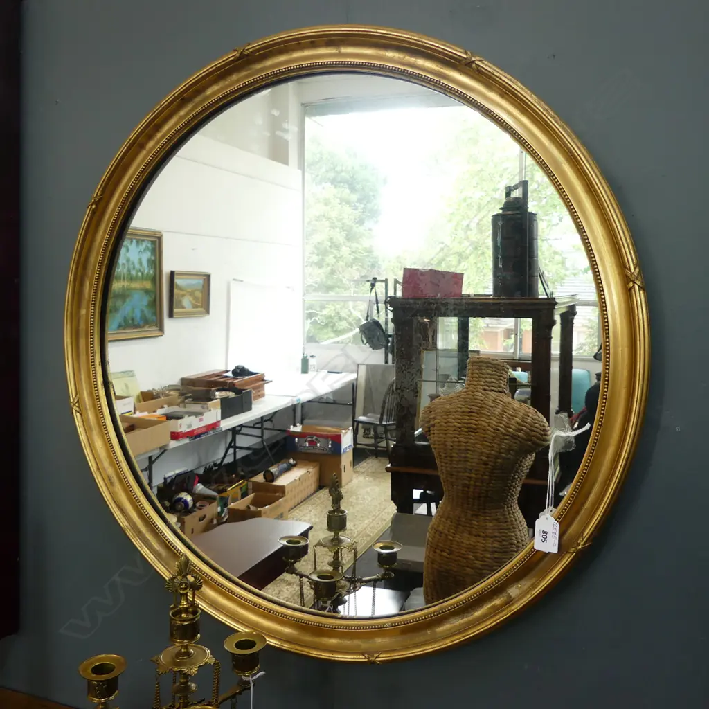 CIRCULAR GILT FRAMED MIRROR Dia.700mm Image 1++