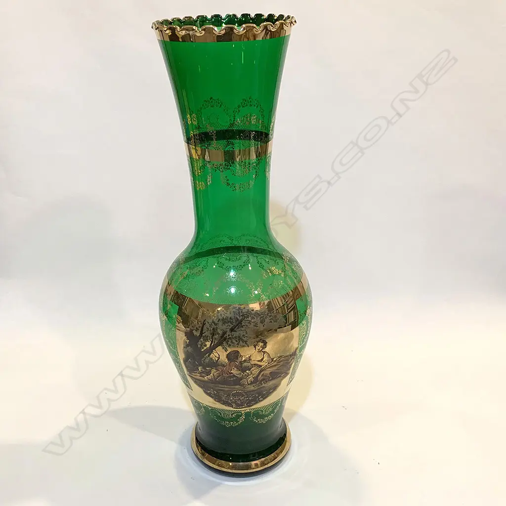 LG GREEN VENETIAN GLASS VASE H.490mm Image 1++