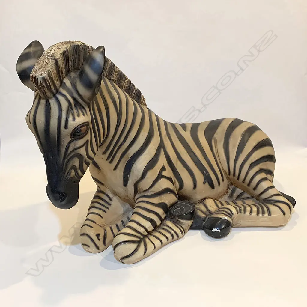 VINTAGE PAINTED PLASTER ZEBRA L.650mm Image 1++