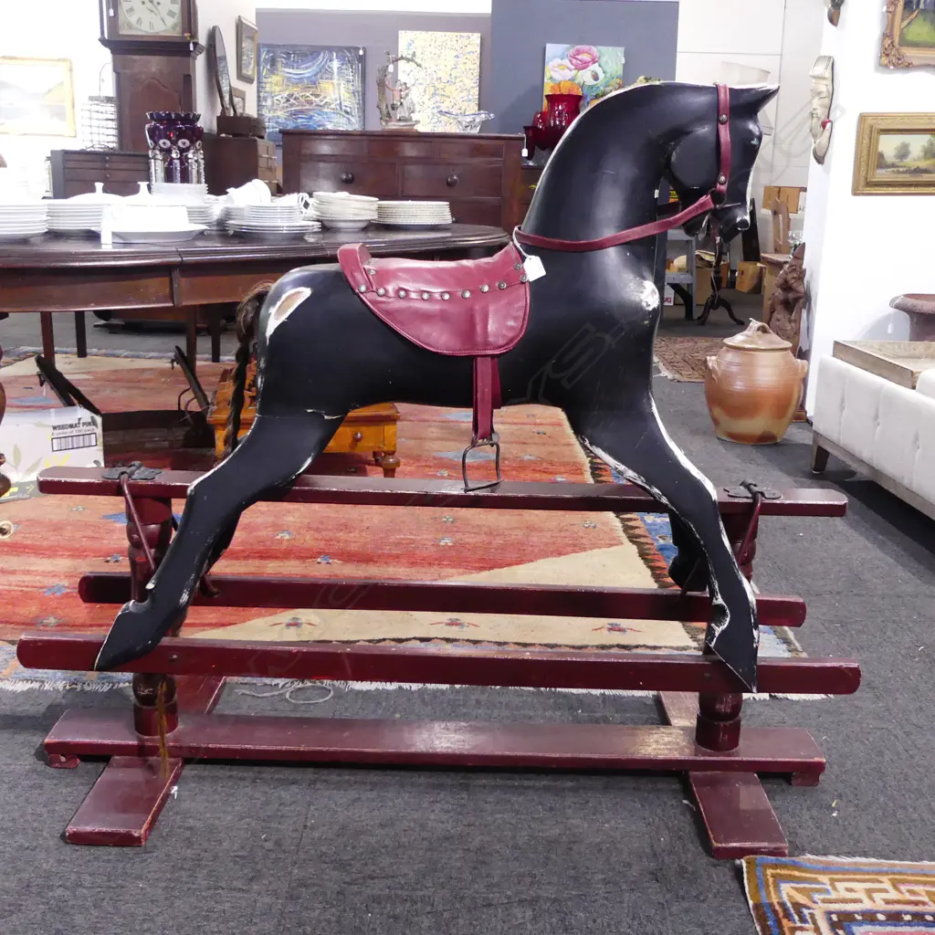 ANTIQUE ROCKING HORSE L.1220mm Image 1++