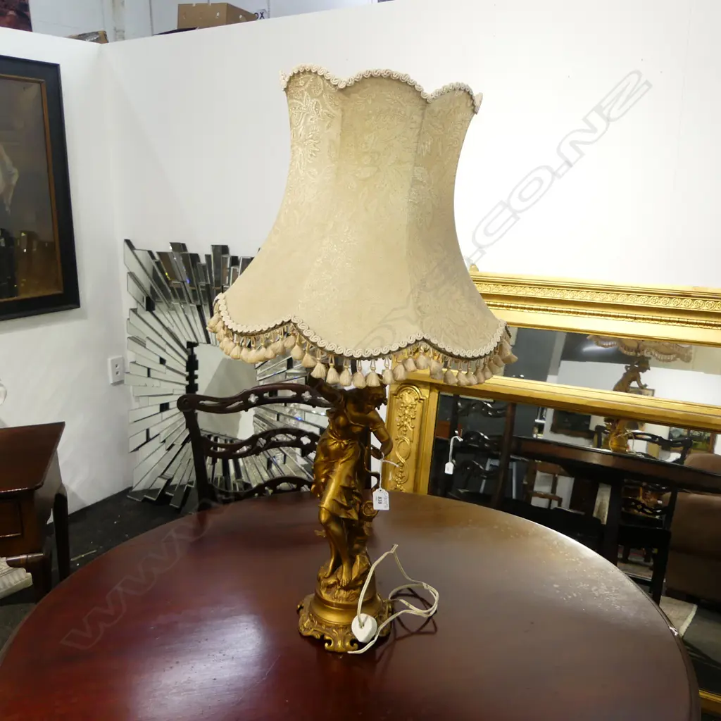 FRENCH GILT SPELTER LAMP H.900mm Image 1++