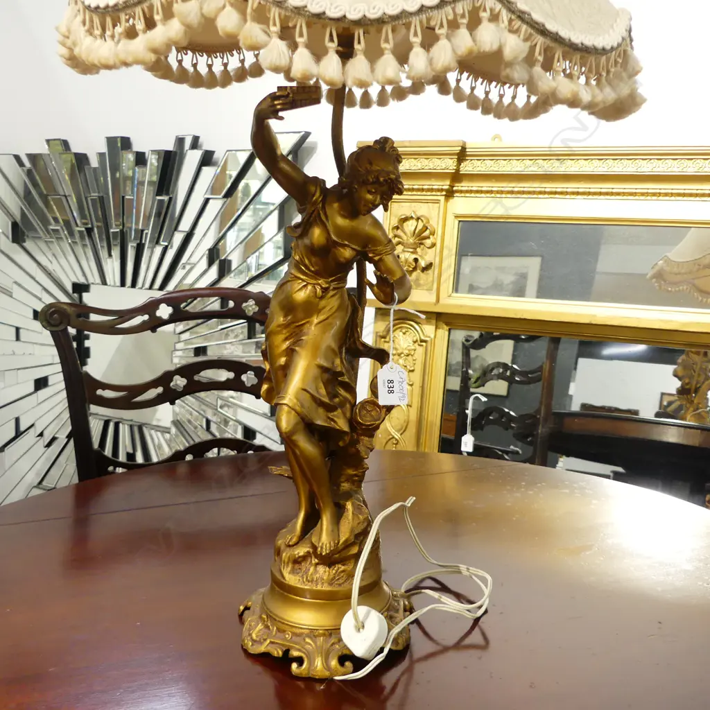 FRENCH GILT SPELTER LAMP H.900mm Image 1++