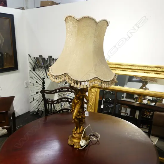 FRENCH GILT SPELTER LAMP H.900mm