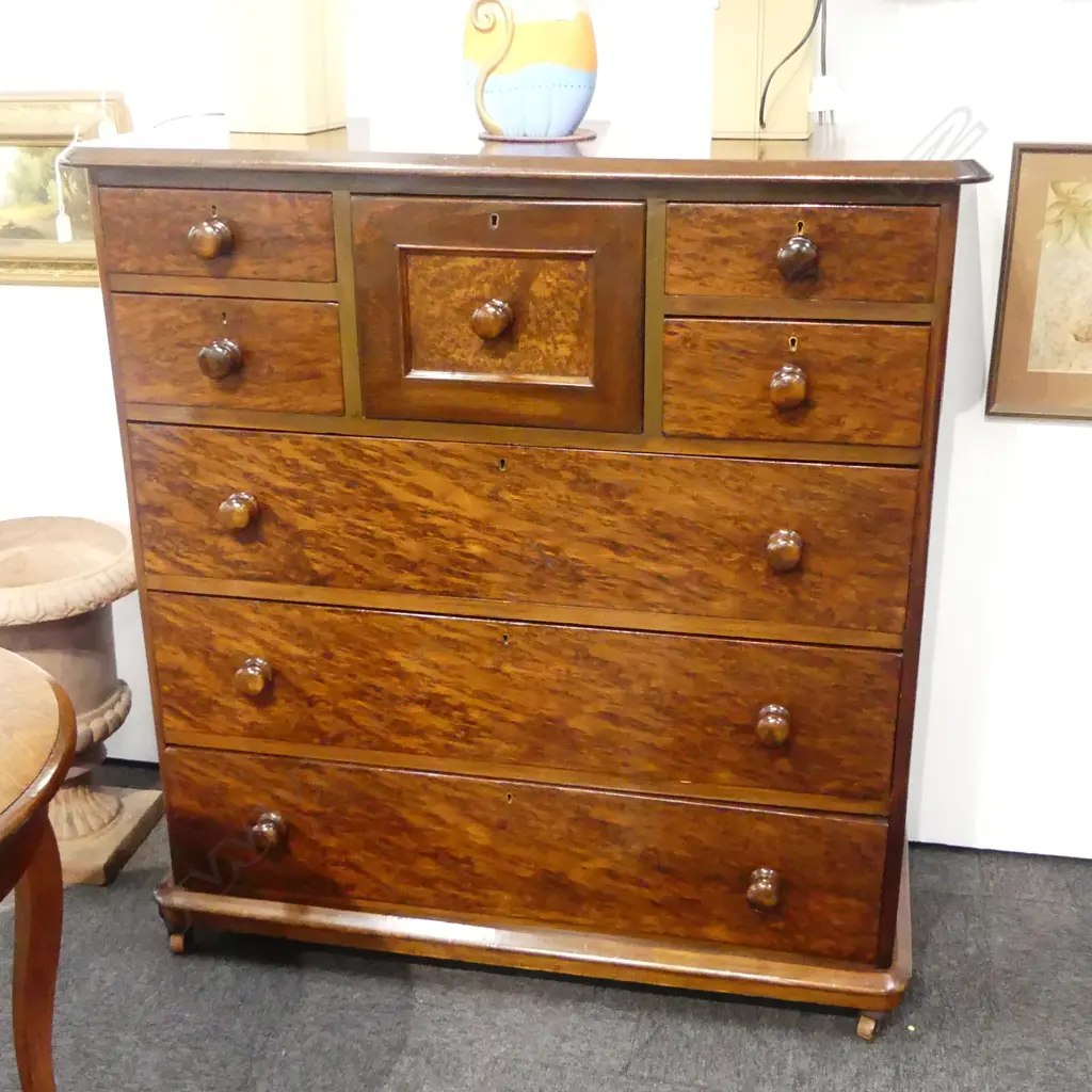 19thC COLONIAL MOTTLED KAURI SCOTCH CHEST 1130x500x1170mm Image 1++