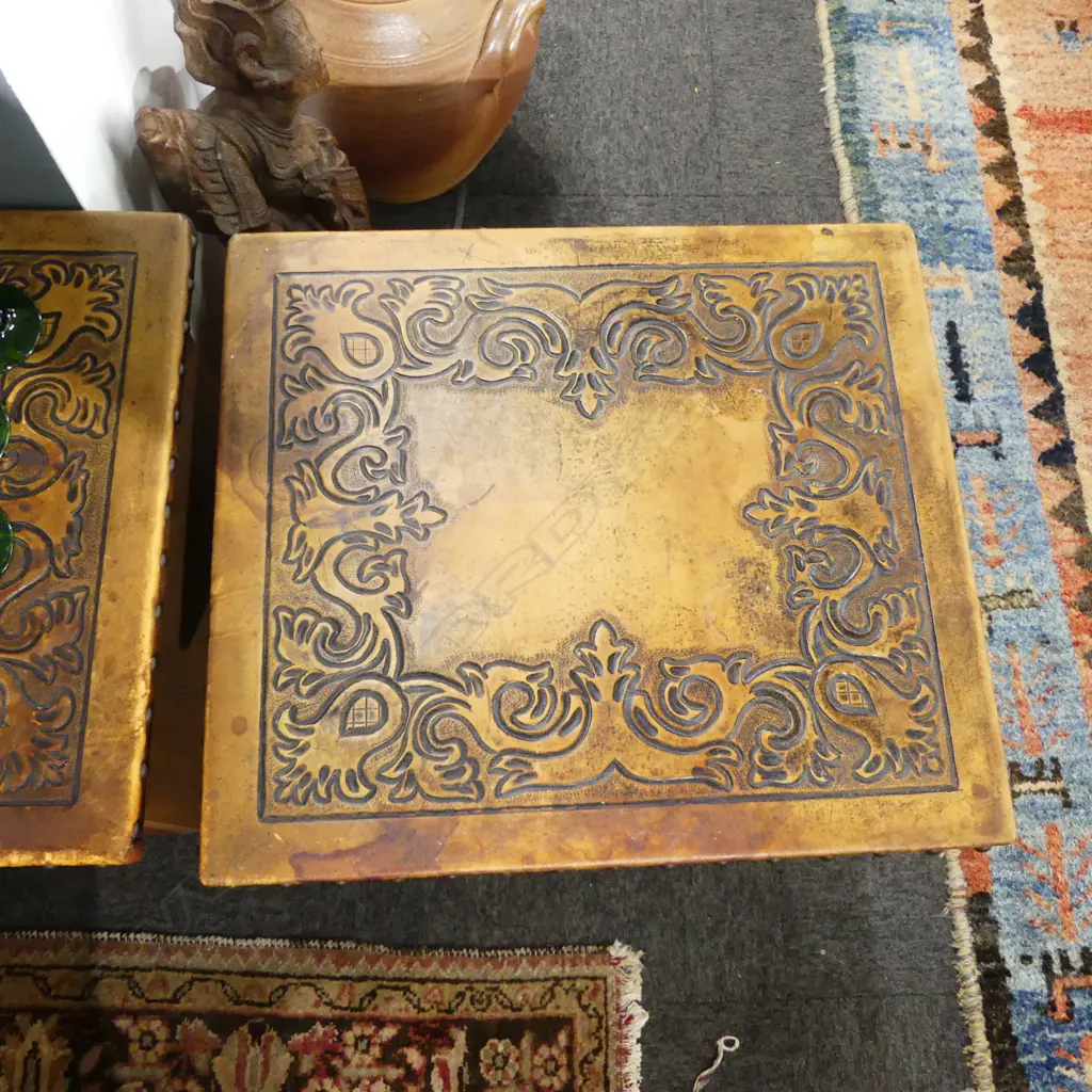 PR LEATHER TOPPED BEDSIDE CABINETS 465x415x620mm Image 1++