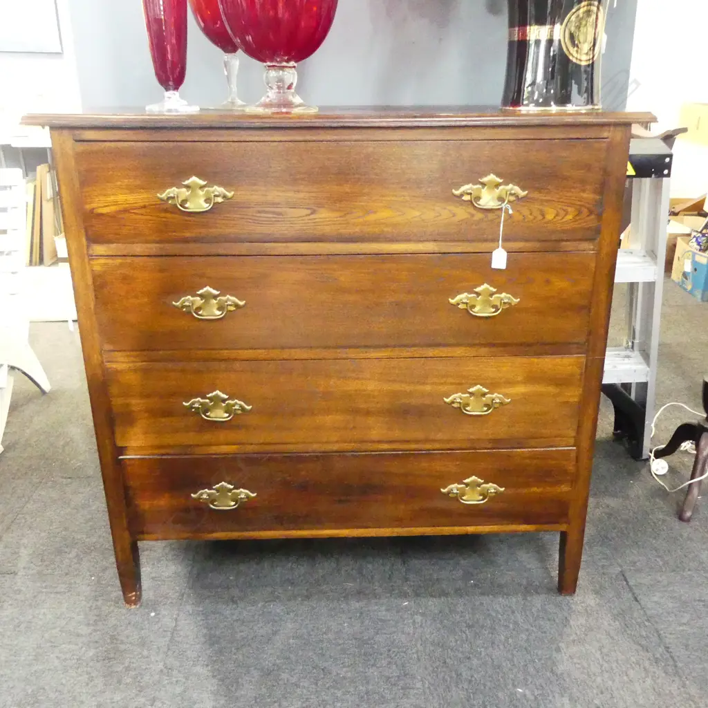 OAK 4 DRAWER CHEST 1065x430x1015mm Image 1++