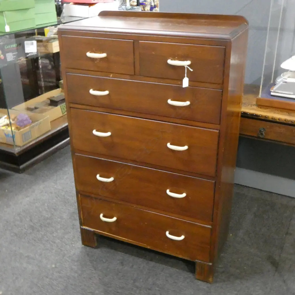 DECO 6 DRAWER TALL BOY 720x340x1165mm Image 1++